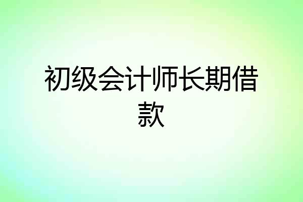初级会计师长期借款