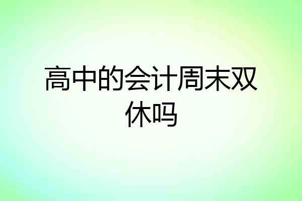 高中的会计周末双休吗