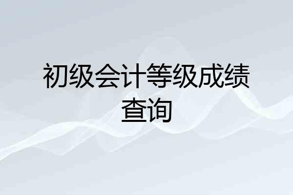 初级会计等级成绩查询