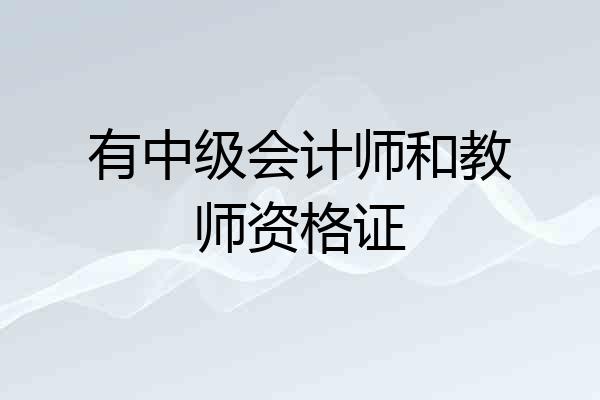 有中级会计师和教师资格证