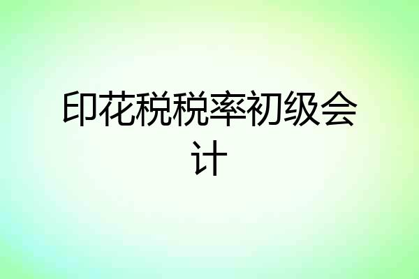 印花税税率初级会计