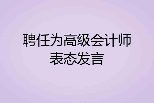 聘任为高级会计师表态发言