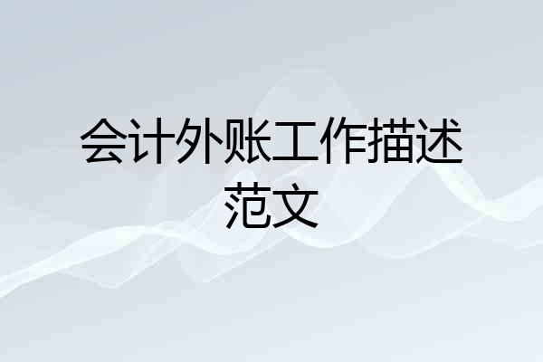 会计外账工作描述范文