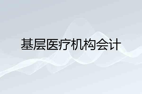 基层医疗机构会计