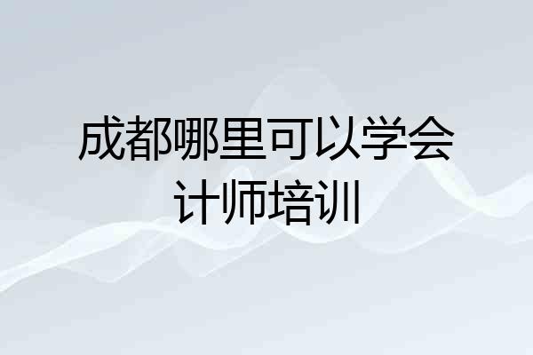 成都哪里可以学会计师培训