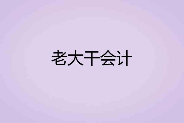 老大干会计