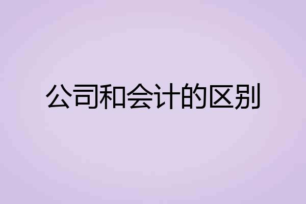 公司和会计的区别