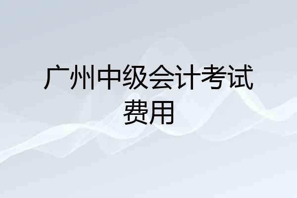 广州中级会计考试费用