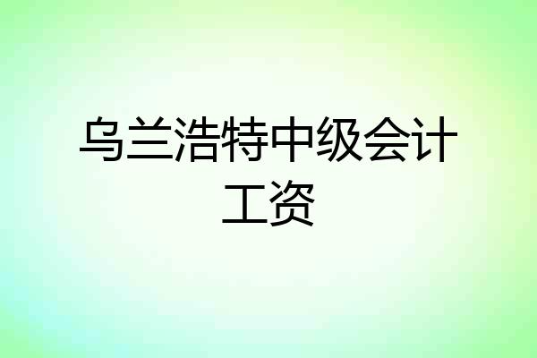 乌兰浩特中级会计工资