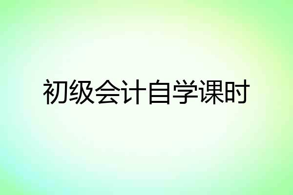 初级会计自学课时