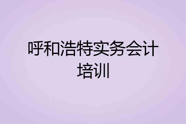 呼和浩特实务会计培训