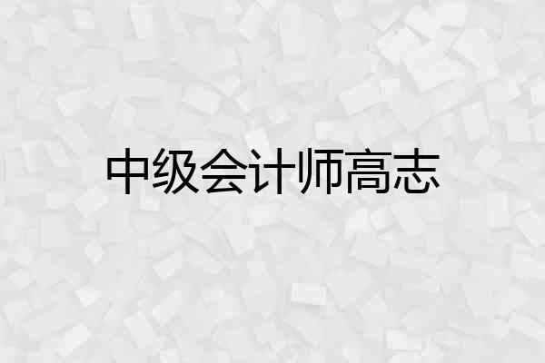 中级会计师高志