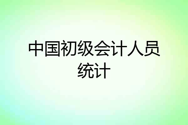 中国初级会计人员统计