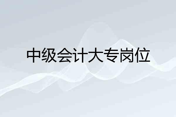 中级会计大专岗位