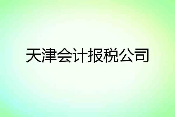 天津会计报税公司