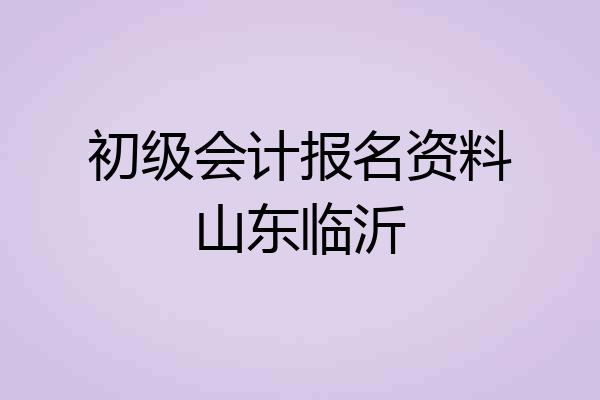 初级会计报名资料山东临沂