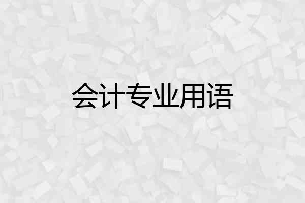 会计专业用语