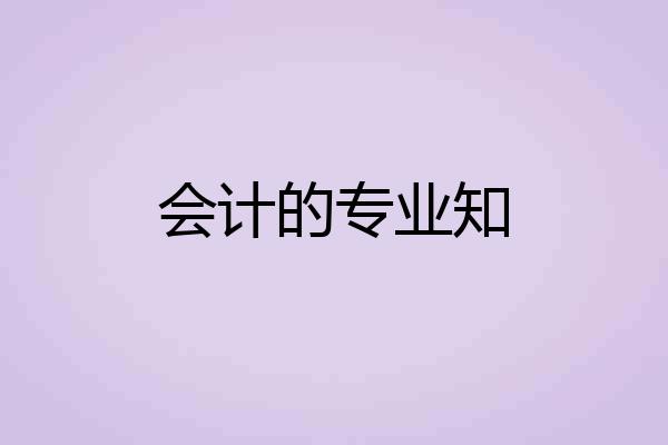 会计的专业知
