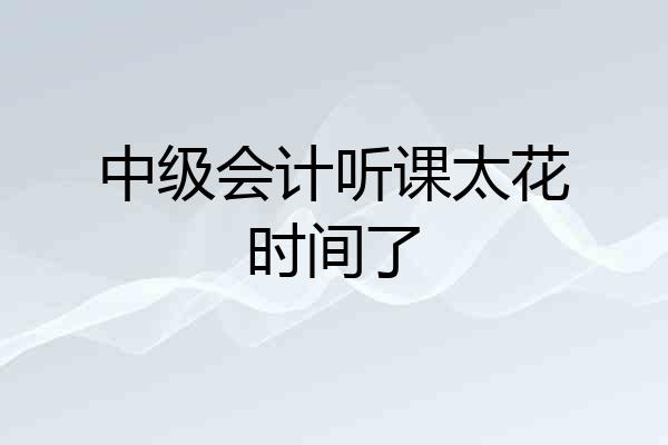 中级会计听课太花时间了