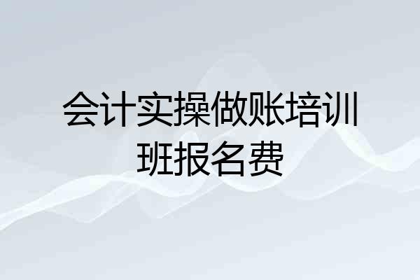 会计实操做账培训班报名费