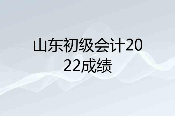 山东初级会计2022成绩