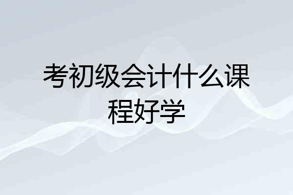 考初级会计什么课程好学