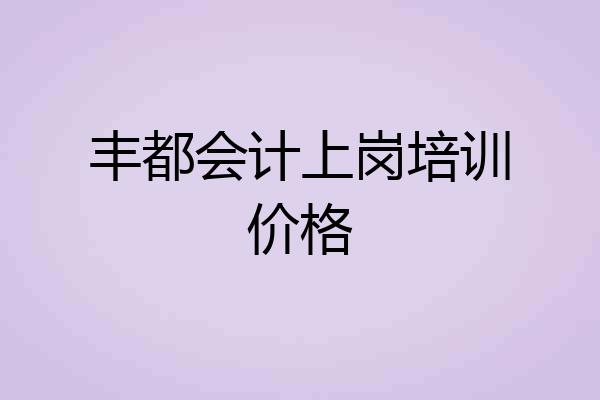 丰都会计上岗培训价格