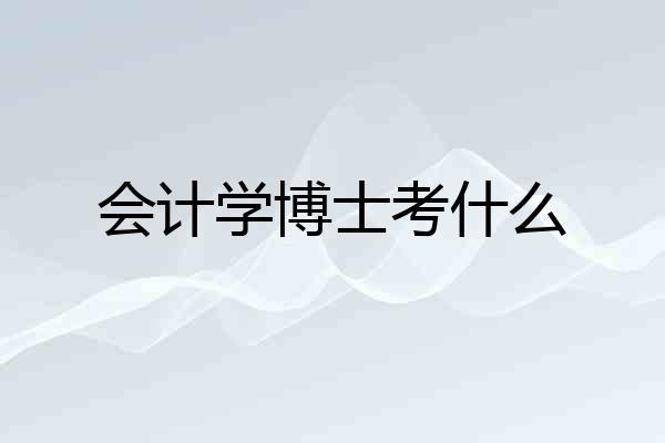 会计学博士考什么