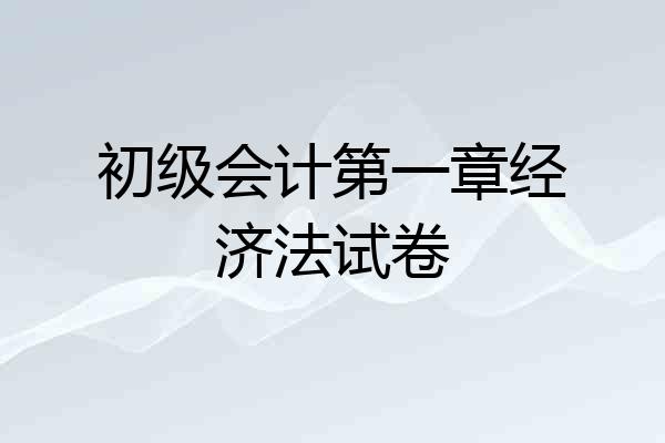 初级会计第一章经济法试卷