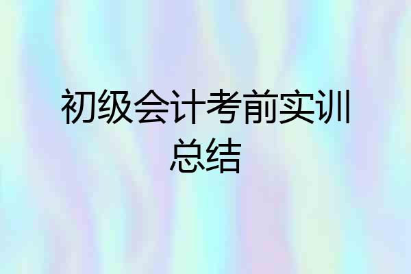 初级会计考前实训总结