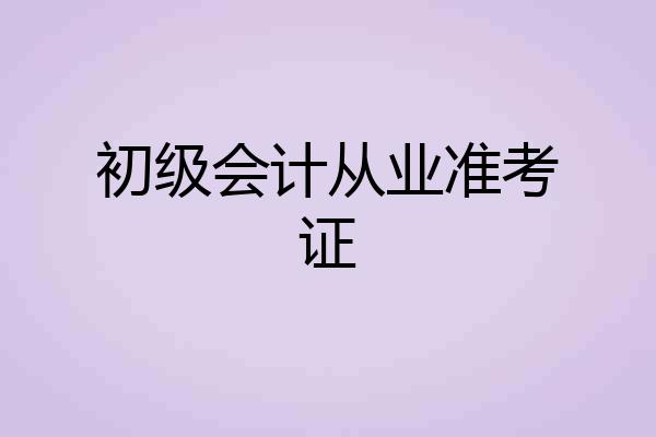 初级会计从业准考证