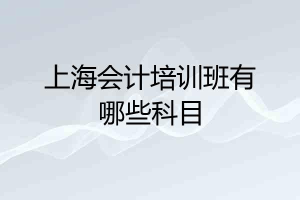 上海会计培训班有哪些科目