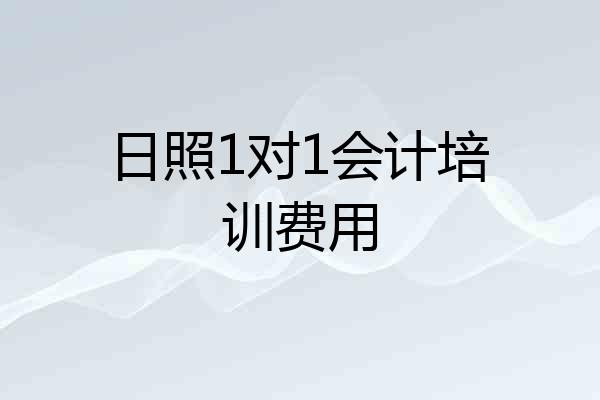 日照1对1会计培训费用