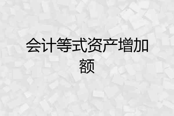 会计等式资产增加额