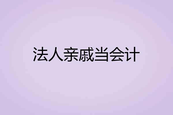 法人亲戚当会计