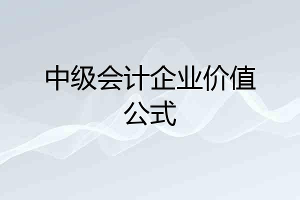 中级会计企业价值公式