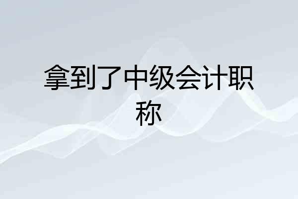 拿到了中级会计职称