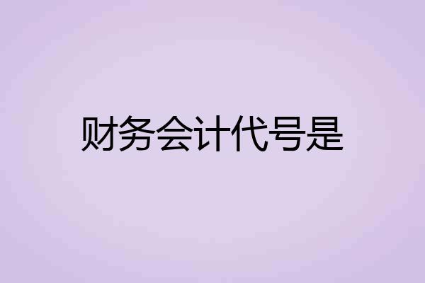 财务会计代号是