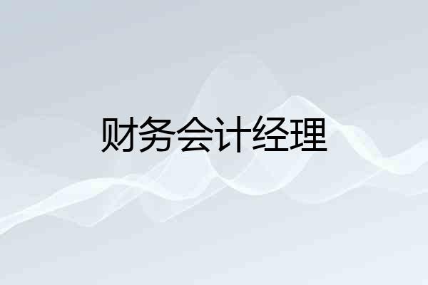 财务会计经理