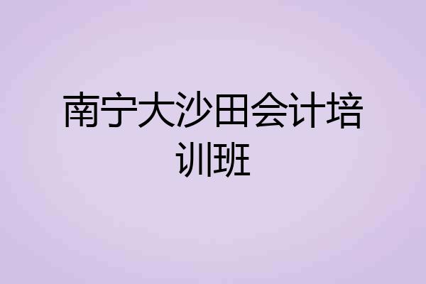 南宁大沙田会计培训班