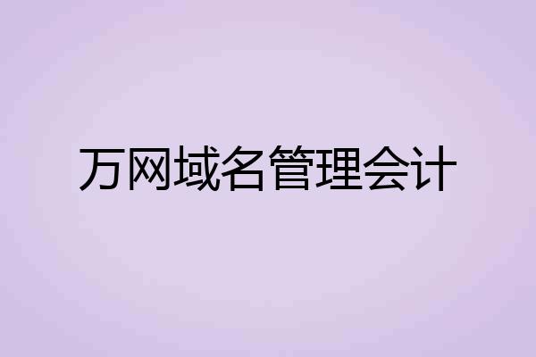 万网域名管理会计