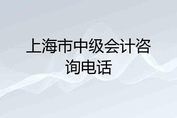 上海市中级会计咨询电话