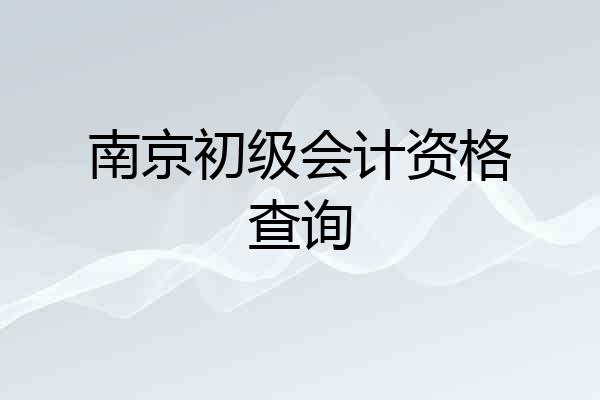 南京初级会计资格查询