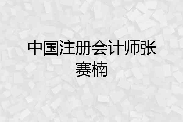 中国注册会计师张赛楠
