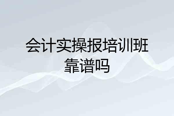 会计实操报培训班靠谱吗