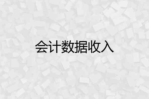 会计数据收入