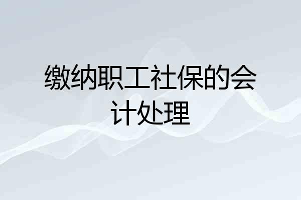 缴纳职工社保的会计处理