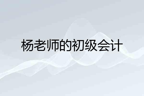 杨老师的初级会计