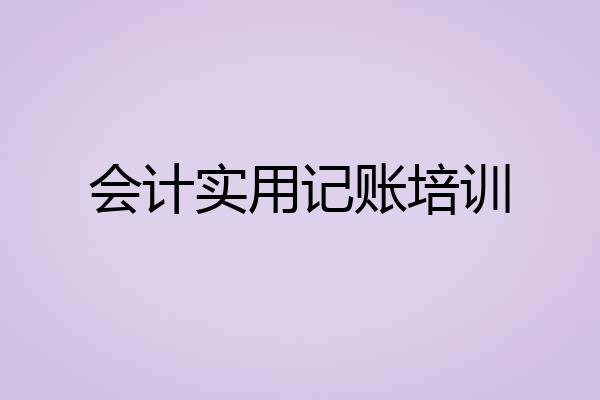 会计实用记账培训