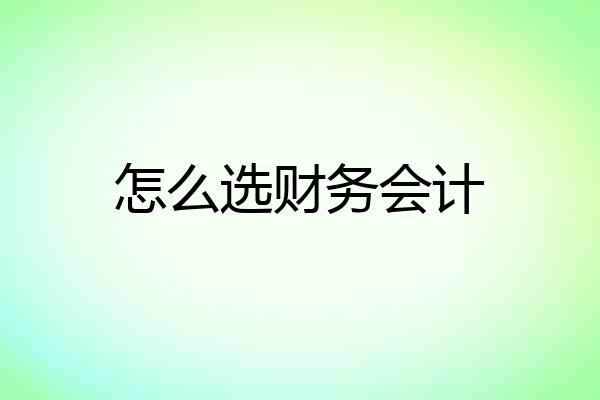 怎么选财务会计